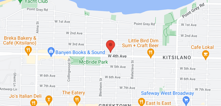 map of 405 3235 W 4TH AVENUE